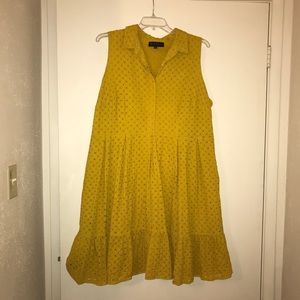 Eloquii mustard gold cotton eyelet dress, size 22